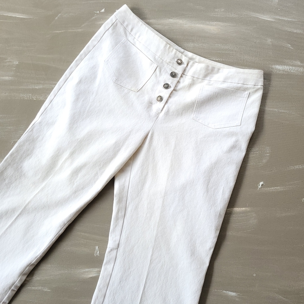 Devon Front Pocket Buttonfly White Pants - image 6